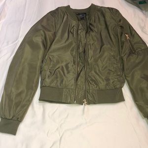 Army Green Forever 21 Bomber Jacket